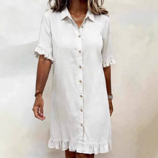 Loose Shirt-Style Denim Dress 2