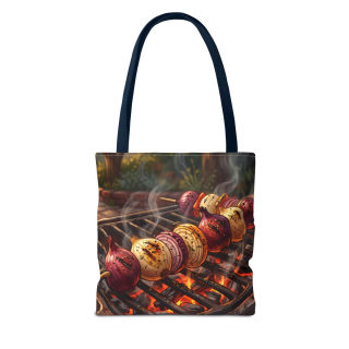 Grilled Vegetable Kabob Tote Bag | BBQ Skewers, Summer Cookout Market Tote 28