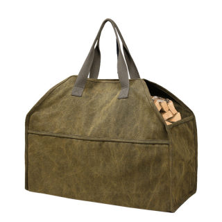 Thick Canvas Firewood Tote Bag | Large Capacity Log Carrier 3