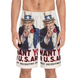 Uncle Sam I Want You board shorts | Men's Board Shorts, Patriotic USA Print