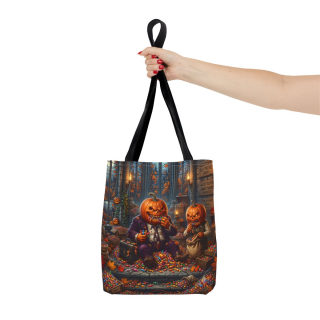 Jack-o'-Lantern Candy Haul Tote Bag | Halloween Pumpkin Scene 61