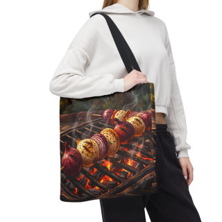 Grilled Vegetable Kabob Tote Bag | BBQ Skewers, Summer Cookout Market Tote 93