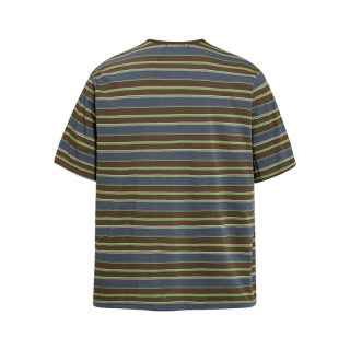 Contrast Striped Henley Collar T-Shirt 2