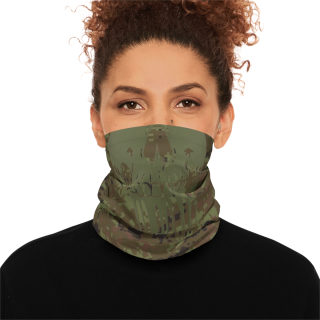 Dripping Skull Camo Neck Gaiter — Military Green 4