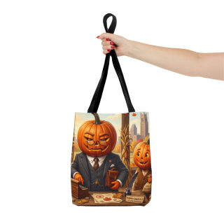 Pumpkin Head Businessmen Tote Bag | Halloween Pumpkin City Illustration 61
