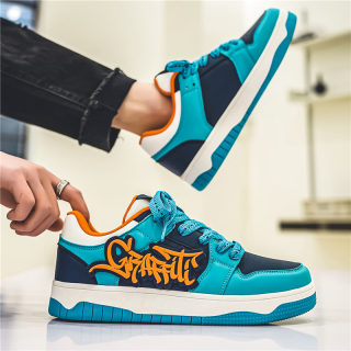 Korean-Style Low-Top Color-Block Board Shoes for Men 3