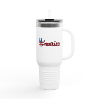 'Merica Peace Hand travel mug, 40oz insulated tumbler 10