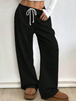 Plush Loose Casual High-Waisted Sports Sweatpants