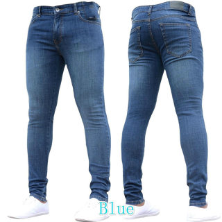 Slim Fit Elastic Denim Men's Trousers | Skinny Ankle-Length Black Jeans 3