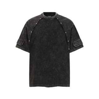 Vintage Distressed Rivet Short Sleeve T-Shirt 3