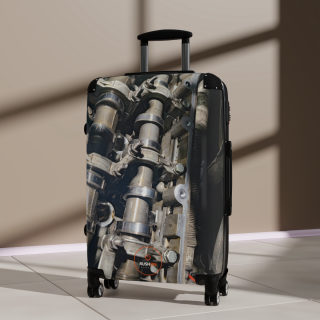 Car Camshaft Print Suitcase | Travel Luggage with Engine Part Motif 11