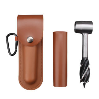 Outdoor Survival Hand Drill Kit | PU Punching Tool with Stainless Bits