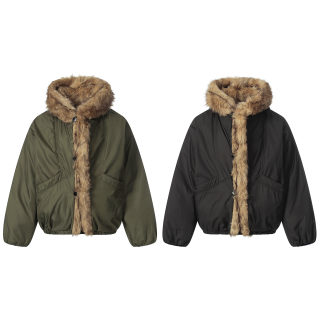 Wool Collar Warm Padded Jacket | Hooded 5