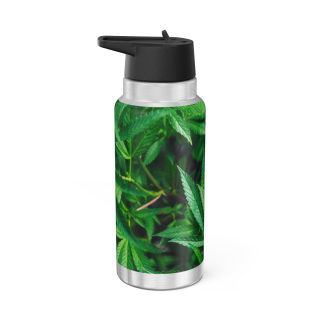 Cannabis Leaf Pattern Tumbler | 32oz Water Bottle 2
