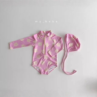 Floral one-piece swimsuit (long-sleeve) 4