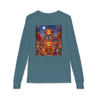 Jack-O'-Lantern Halloween Street Scene Long Sleeve Kids Tee 19