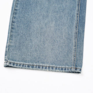 Washed White Straight-Leg Wide Jeans 4