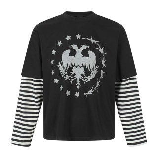 Distressed Washed Print Long Sleeve T-Shirt | American Retro 3