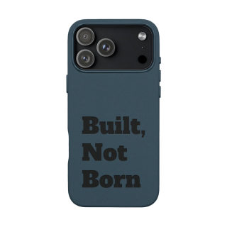 "Built, Not Born" PU Leather Phone Case | Debossed Text, Black 63
