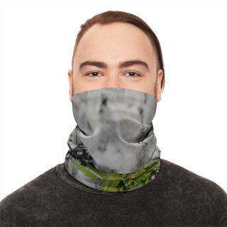 Cannabis Bud in Snow Neck Gaiter | Winter Neck Gaiter With Drawstring 8