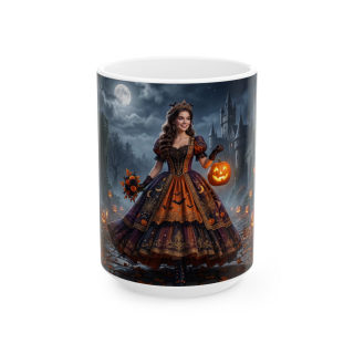 Victorian Pumpkin Lady Mug | Halloween Jack-o'-Lantern Ceramic Mug 2