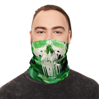 Marijuana Leaf Skull Neck Gaiter