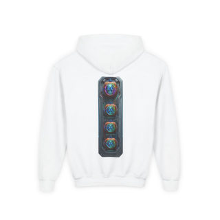 Glowing Cyber Pumpkin Kids Hoodie 50