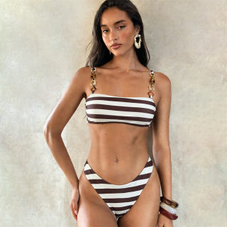 Striped bikini set