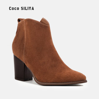 Autumn/Winter Suede Martin Boots | Women's Fashion Thick Heel Large Size 5
