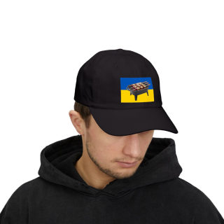 Grill Skewers on Blue Yellow Flag Dad Cap | BBQ Ukraine Baseball Hat 52