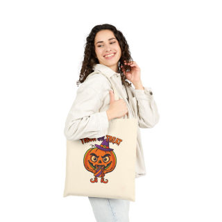 Jack-o'-Lantern Witch Pumpkin Tote Bag | Halloween Trick or Treat Canvas Tote 8