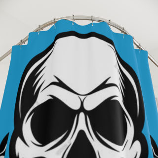 Skull and Crossbones Shower Curtain | Pirate Skull Bathroom Decor 3