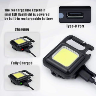Mini COB Rechargeable Work Light with Magnet, Keychain Style 3
