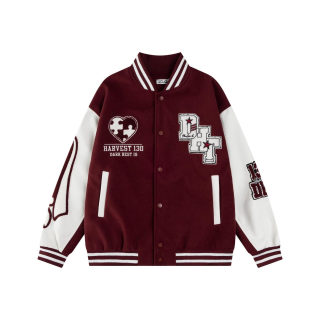 High Street Plush Puzzle Letter Embroidered Jacket