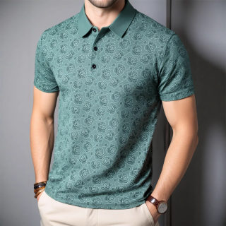 Floral Print Collar Polo Shirt | Large Size Short Sleeve 3