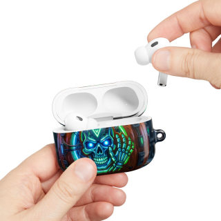 Neon Skull Pumpkin AirPod Case