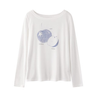 Literary Apple Print Crewneck Sweatshirt | Loose Soft Style