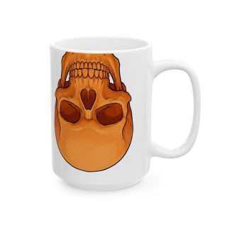 Blue and Orange Skull Pattern Mug | Ceramic Coffee Mug 8