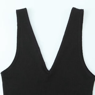 Elegant V-Neck Ribbed Sleeveless Top | Women's 4