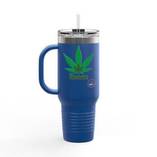 Organic cannabis leaf travel mug, 40oz insulated tumbler 31