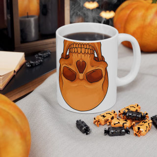 Blue and Orange Skull Pattern Mug | Ceramic Coffee Mug 12