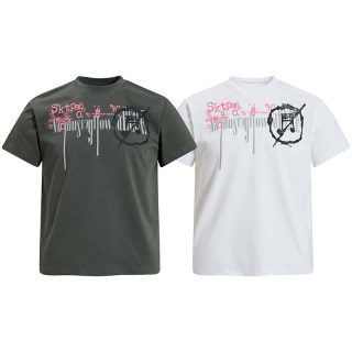 Letter Graffiti Print Short Sleeve T-Shirt | American Retro 5