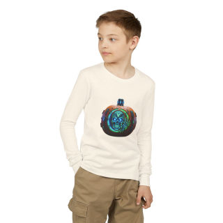 Skull Pumpkin 'No Tricks' Long Sleeve Kids Tee 26