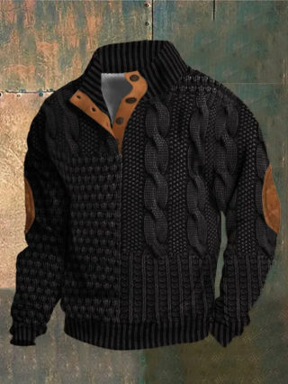 Men's Popular Stand-Collar Button Hoodie