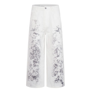 Men's Loose Denim Pants | Street Retro Ink Pattern