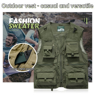 Men's Summer Tactical Vest | 14-Pocket Mesh for Hiking, Fishing, Photography 3