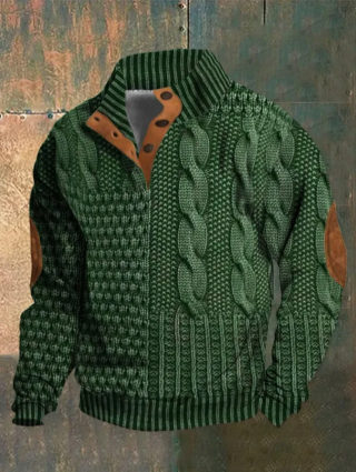 Men's Popular Stand-Collar Button Hoodie 2