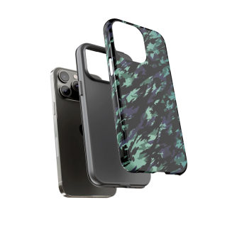 Teal Black Abstract Camo Phone Case 133