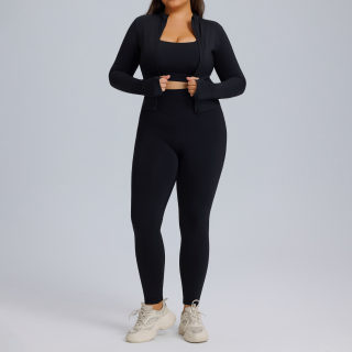 Women's Long-Sleeve Three-Piece Yoga Set 3