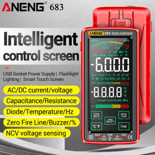 ANENG 683 Touchscreen Digital Multimeter, Rechargeable